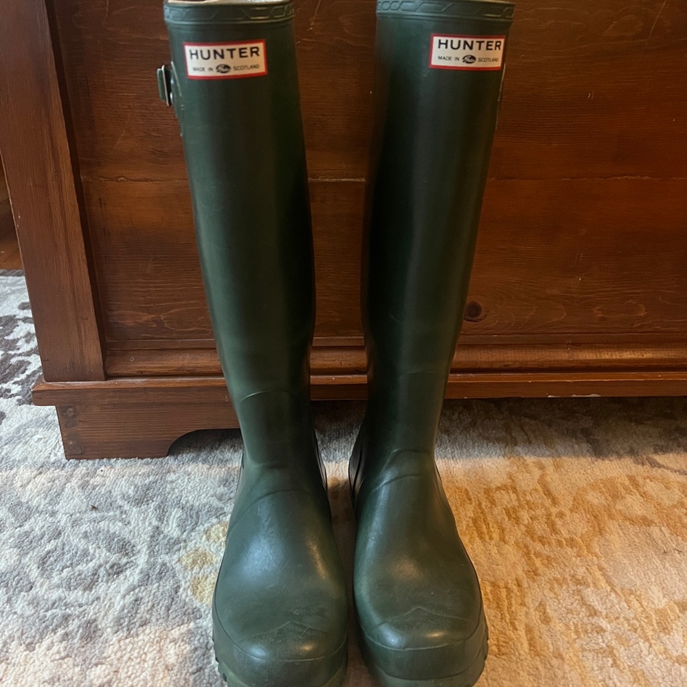 Hunter Green Tall Rain Boots